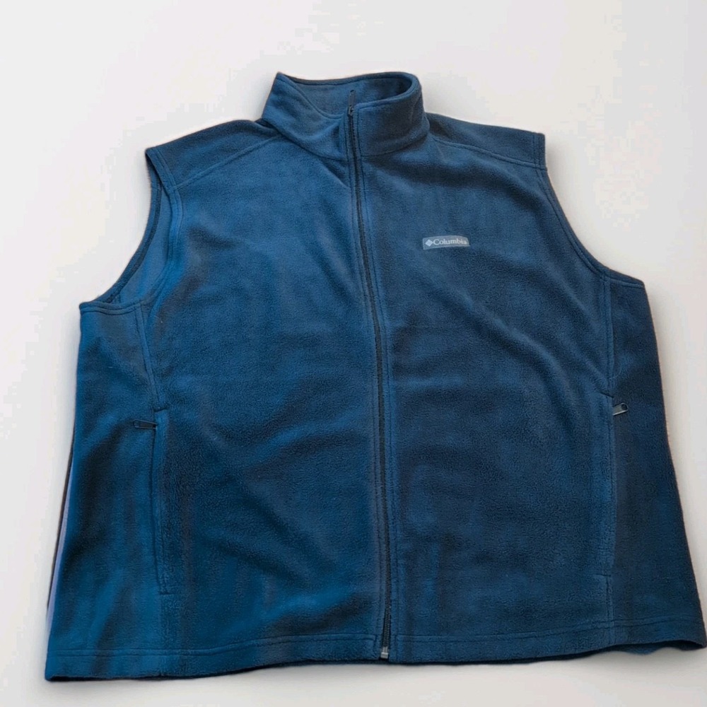 Columbia Vest Mens XXL Navy Full Zip Steens Mountain Fleece Hiking Outdoors